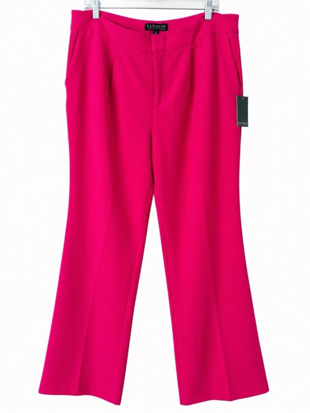 ELOQUII Women's 14 Hot Pink Cinch Waist Dress Pants Trousers Barbiecore Workwear